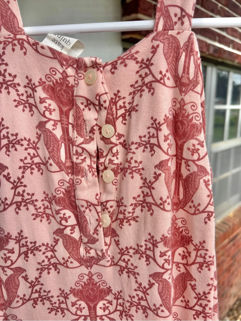 kate quinn 18-24m organic cotton floral romper pink rose botanical cottagecore